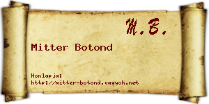 Mitter Botond névjegykártya